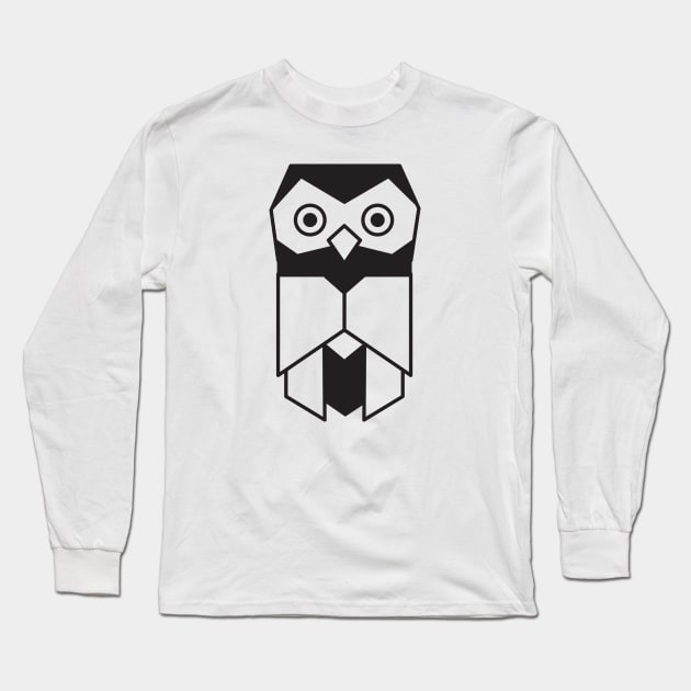 Geometric flat style owl design Long Sleeve T-Shirt by Rohan Dahotre